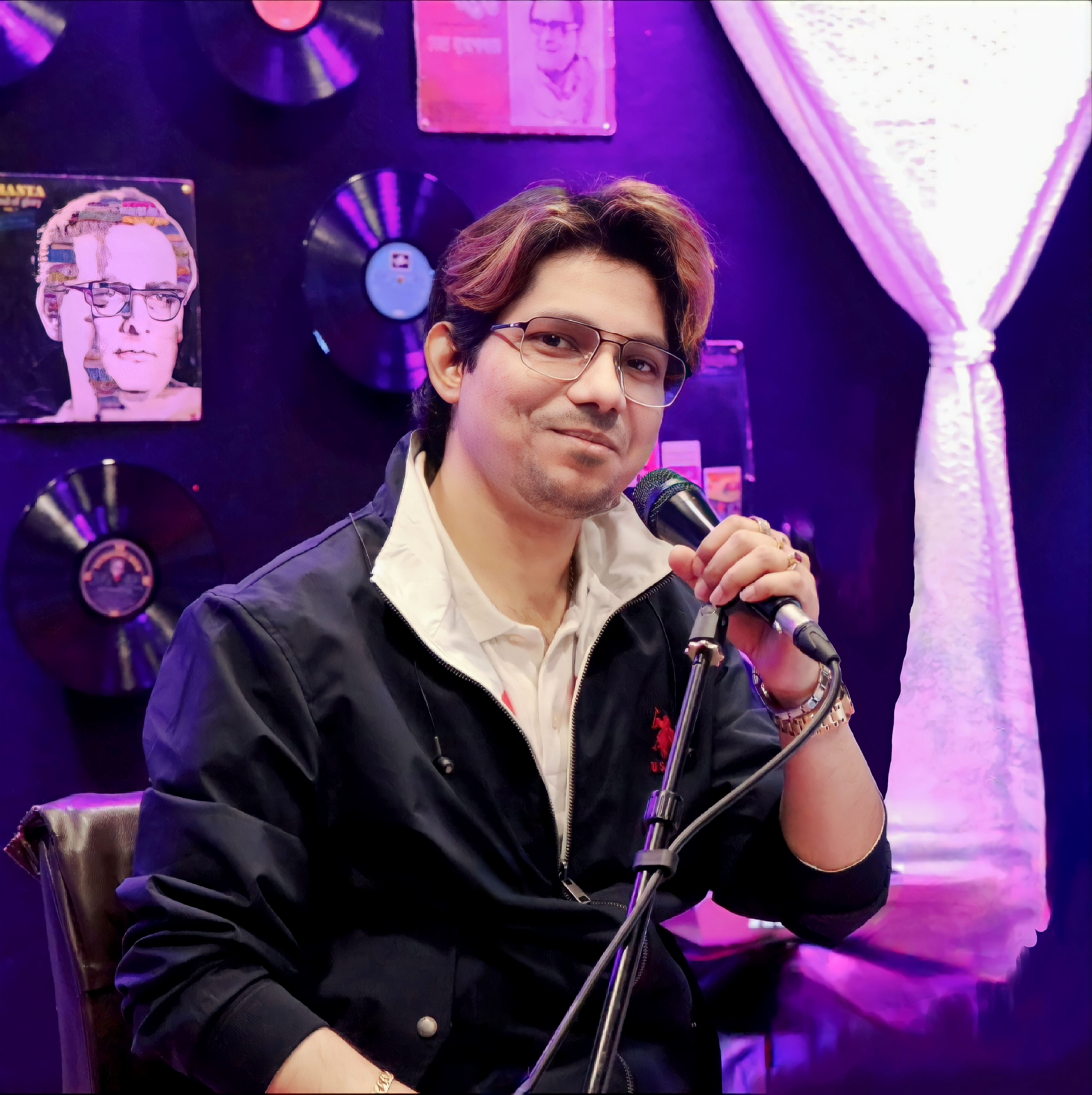 Singer Sagnik Sen performing live at Sanhoti Lakshmi Puja 2026, Tustin, Orange County, California