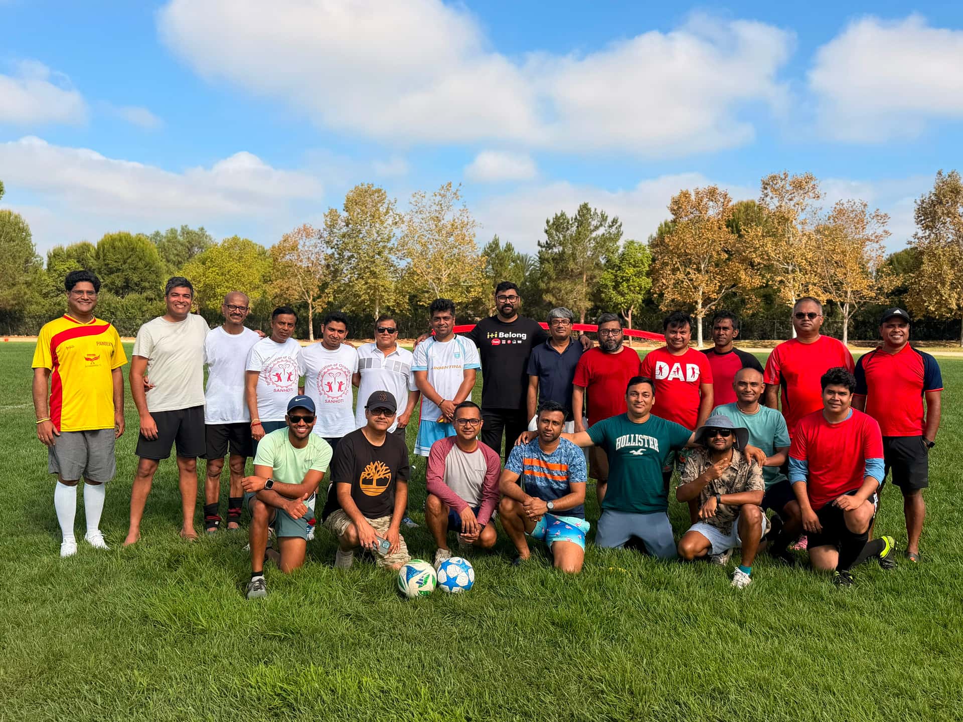 Sanhoti community soccer players during a 2026 match in Orange County, California